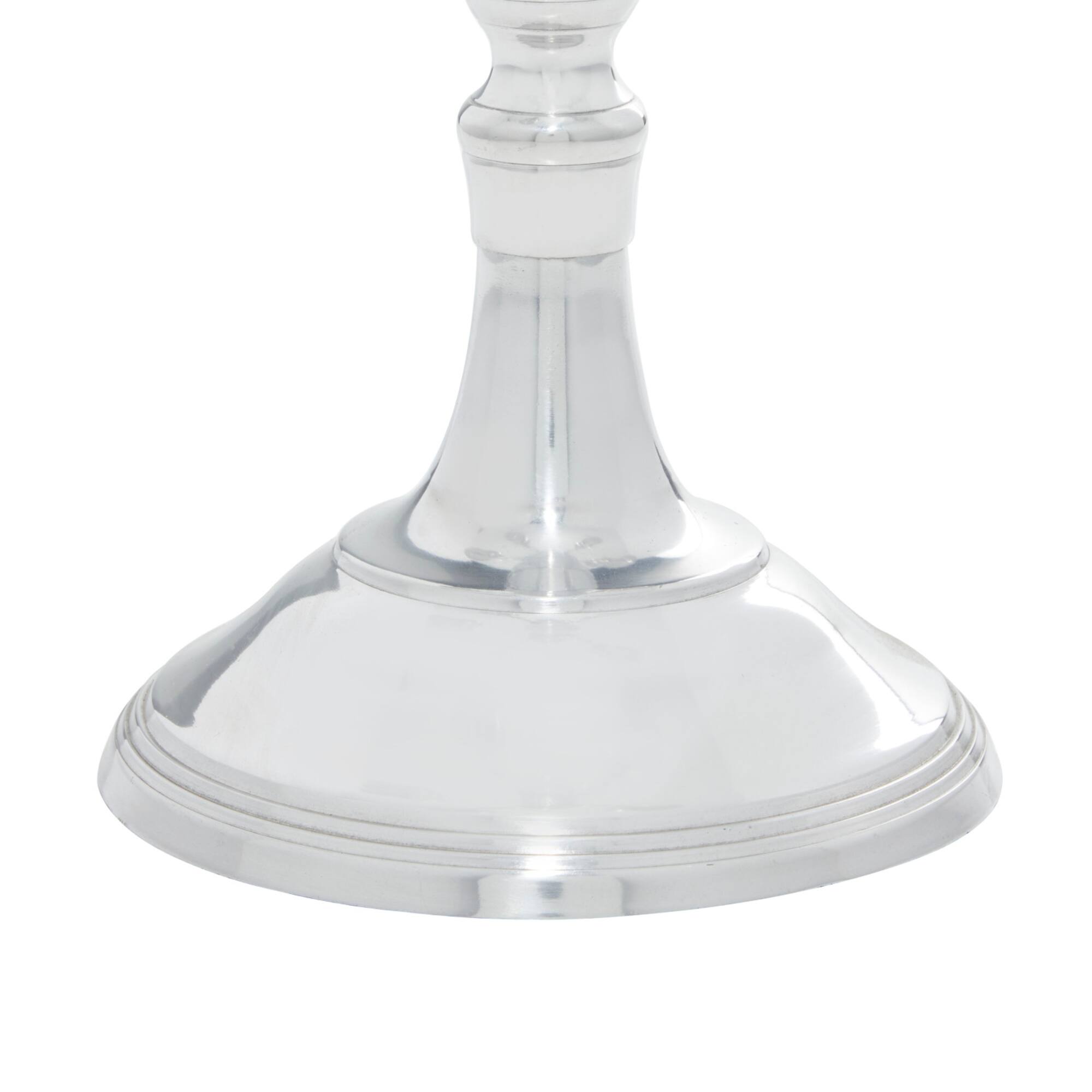 Silver Aluminum Traditional Candlestick Holders, 24" x 16" x 16"
